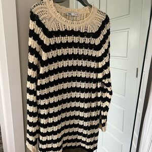 Zara Black and Cream Crochet Dress